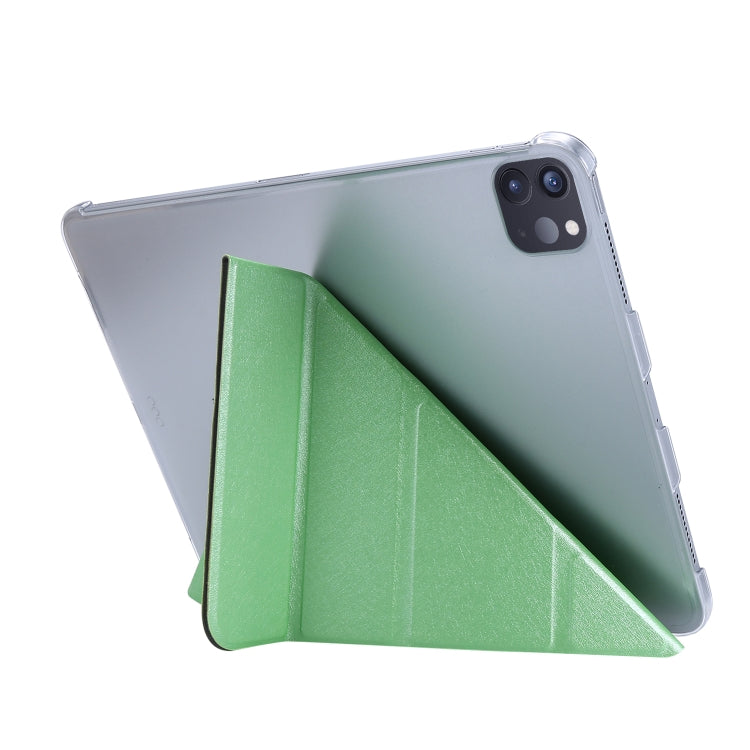 Silk Texture Horizontal Deformation Flip Leather Case with Three-folding Holder For iPad Air 11 2024 / Air 2022 / 2020 10.9(Green) - iPad Air (2022) / (2020) 10.9 Cases by buy2fix | Online Shopping UK | buy2fix