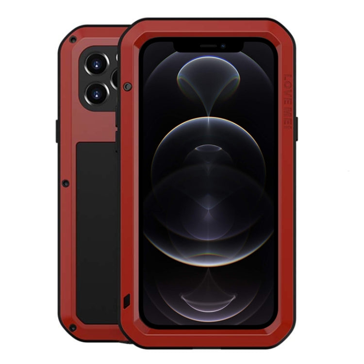 For iPhone 12 Pro LOVE MEI Metal Shockproof Life Waterproof Dustproof Protective Case(Red) - iPhone 12 / 12 Pro Cases by LOVE MEI | Online Shopping UK | buy2fix