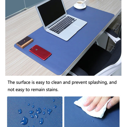 Multifunction Business PU Leather Mouse Pad Keyboard Pad Table Mat Computer Desk Mat, Size: 120 x 60cm(Baby Blue) - Desk Pads by buy2fix | Online Shopping UK | buy2fix