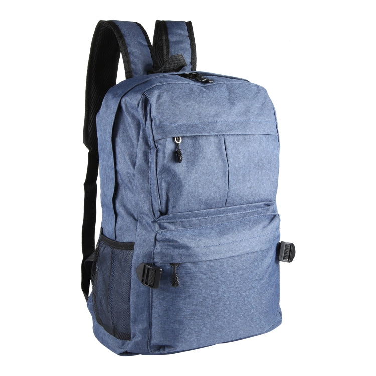 Universal Multi-Function Canvas Cloth Laptop Computer Shoulders Backpack Students Bag for 13-15 inch, Size: 36x25x10cm(Blue) - Backpack by buy2fix | Online Shopping UK | buy2fix