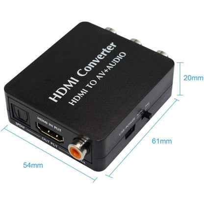 HDMI to AV Audio Converter Support SPDIF Coaxial Audio NTSC PAL Composite Video HDMI to 3RCA Adapter for TV /PC /PS3 / Blue-ray DVD - Splitter by buy2fix | Online Shopping UK | buy2fix