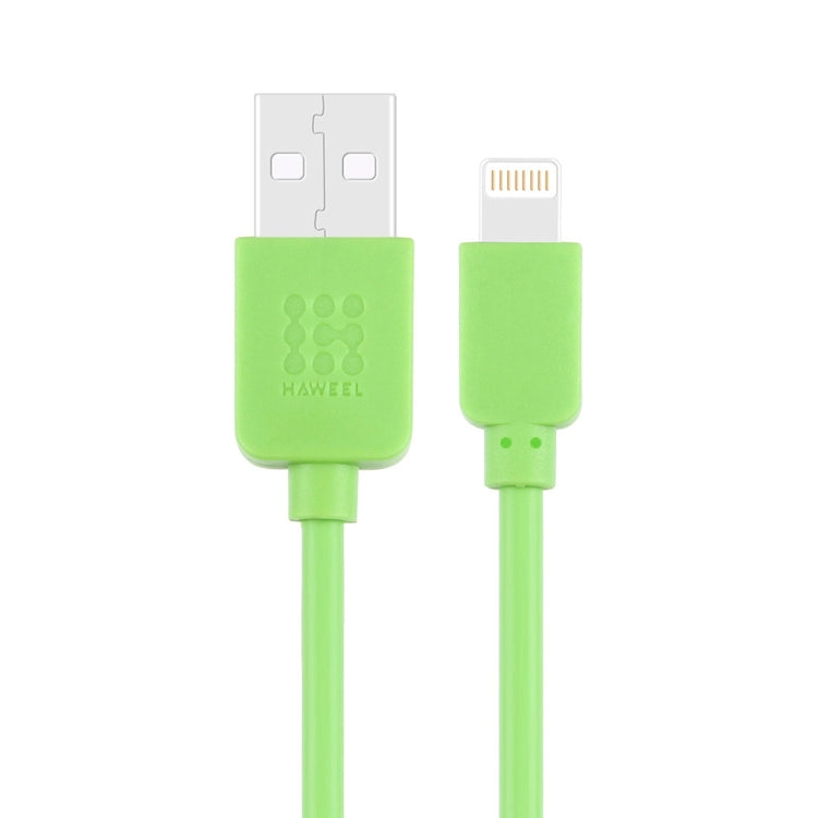 HAWEEL 1m High Speed 35 Cores 8 Pin to USB Sync Charging Cable for iPhone, iPad(Green) - Normal Style Cable by buy2fix | Online Shopping UK | buy2fix