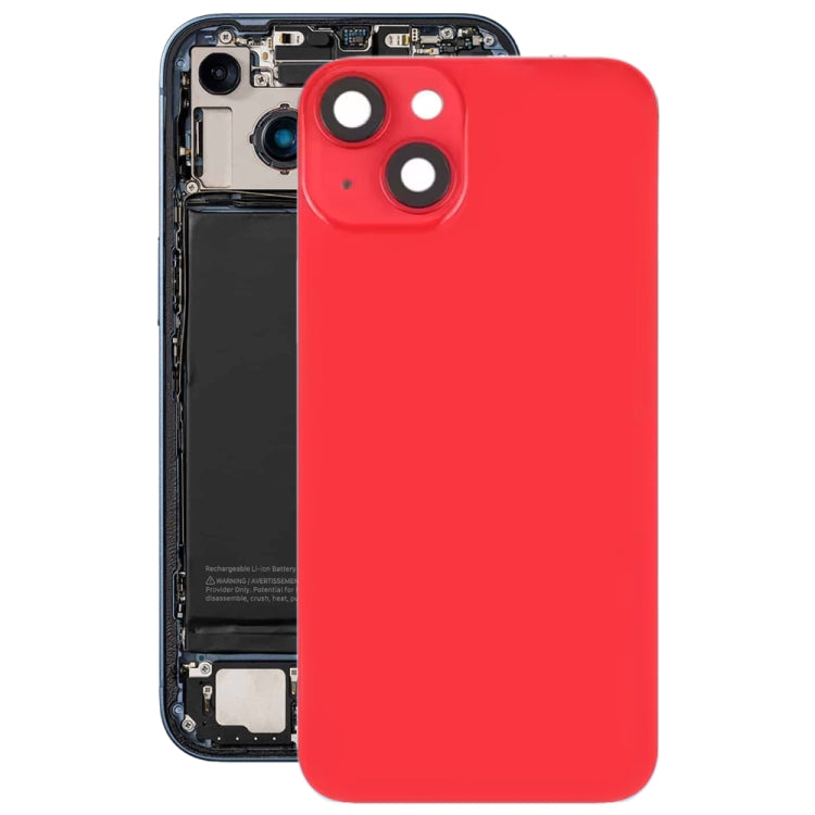 For iPhone 14 Plus Glass Battery Back Cover with Flash Bracket + Wireless Charging Module(Red) - Back Cover by buy2fix | Online Shopping UK | buy2fix