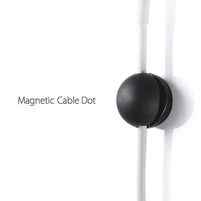 Magnetic Wire Take-up Cable Winder Magnetic Holder Desktop Storage(Black White) - Cable Organizer by buy2fix | Online Shopping UK | buy2fix