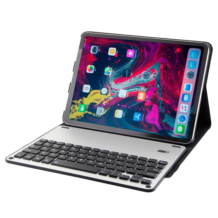 1139B Detachable Bluetooth 3.0 Aluminum Alloy Keyboard + Lambskin Texture Leather Tablet Case for iPad Pro 11 inch (2018), with Three-gear Adjustment / Magnetic / Sleep Function (Blue) - For iPad Pro by buy2fix | Online Shopping UK | buy2fix