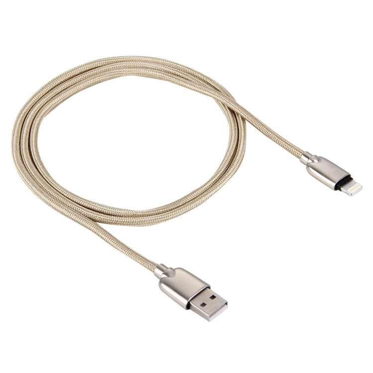 1m Woven 108 Copper Cores 8 Pin to USB Data Sync Charging Cable for iPhone, iPad(Gold) - Normal Style Cable by buy2fix | Online Shopping UK | buy2fix