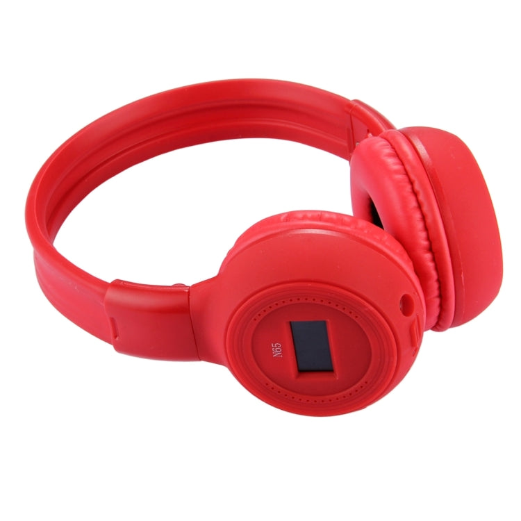 BS-N65 Headband Folding Stereo HiFi Wireless Headphone Headset with LCD Screen & TF Card Slot & LED Indicator Light & FM Function(Red) - Headset & Headphone by buy2fix | Online Shopping UK | buy2fix