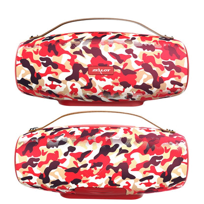 ZEALOT S27 Multifunctional Bass Wireless Bluetooth Speaker, Built-in Microphone, Support Bluetooth Call & AUX & TF Card & 1x93mm + 2x66mm Speakers(Camouflage Red) - Desktop Speaker by ZEALOT | Online Shopping UK | buy2fix