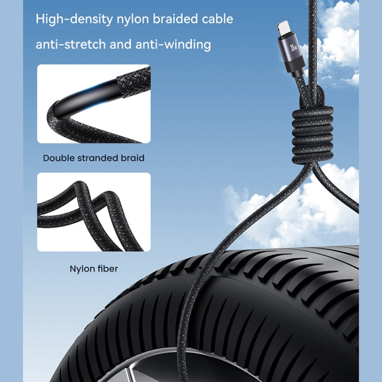 USAMS US-SJ705 Type-C to 8 Pin 30W Fast Charge Magnetic Data Cable, Length: 1m (Tarnish) - 2 in 1 Cable by USAMS | Online Shopping UK | buy2fix