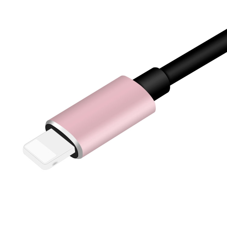 ENKAY Hat-prince HC-15 8 Pin + 3.5mm Jack to 8 Pin Charge Audio Adapter Cable, Support up to iOS 15.0(Rose Gold) - Earphone Adapter by ENKAY | Online Shopping UK | buy2fix