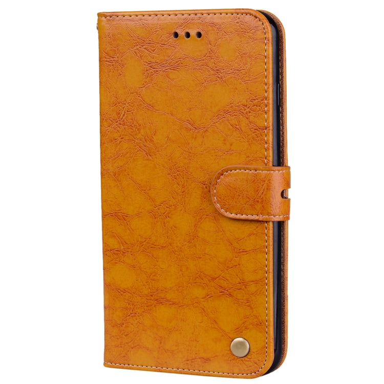 For iPhone 8 Plus & 7 Plus Business Style Oil Wax Texture Horizontal Flip Leather Case with Holder & Card Slots & Wallet (Yellow) - More iPhone Cases by buy2fix | Online Shopping UK | buy2fix