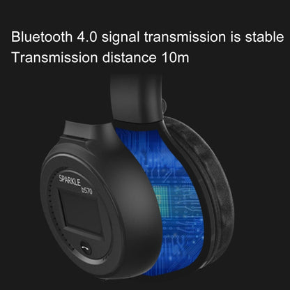 ZEALOT B570 Stereo Wired Wireless Bluetooth Subwoofer Headset with LED Color Screen Design & HD Microphone & FM, For Mobile Phones & Tablets & Laptops, Support 32GB TF Card Maximum(Black) - Headset & Headphone by ZEALOT | Online Shopping UK | buy2fix