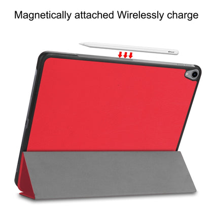 Custer Texture Horizontal Flip PU Leather Case for iPad Air 13 2024 / iPad Pro 12.9 inch (2018), with Three-folding Holder & Sleep / Wake-up Function(Red) - iPad Pro 12.9 (2018) Cases by buy2fix | Online Shopping UK | buy2fix