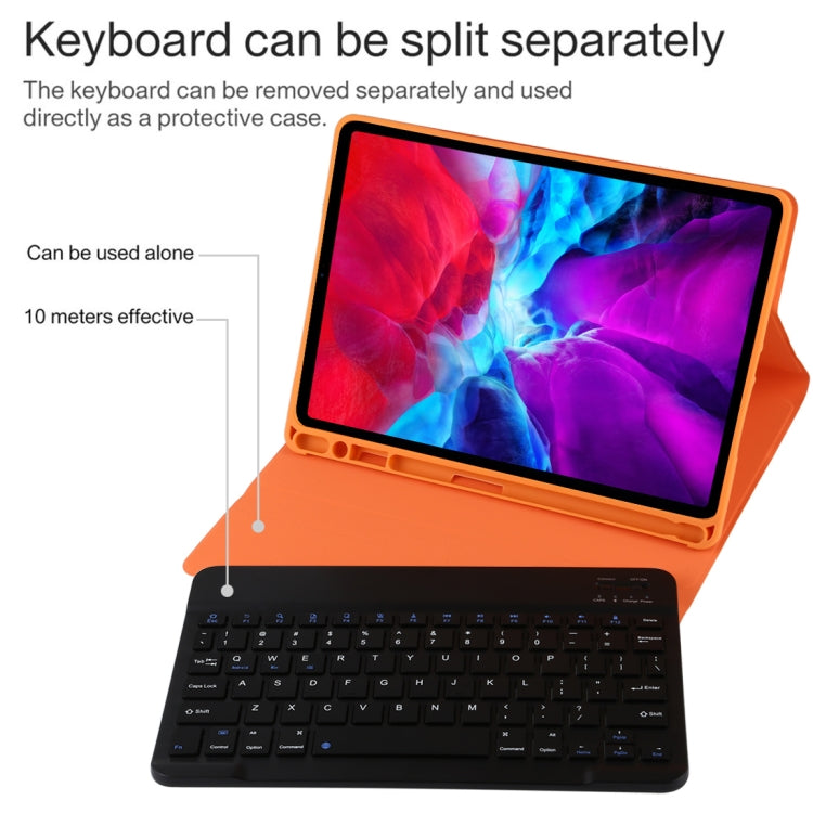 TG11B Detachable Bluetooth Black Keyboard + Microfiber Leather Tablet Case for iPad Pro 11 inch (2020), with Pen Slot & Holder (Orange) - For iPad Pro by buy2fix | Online Shopping UK | buy2fix