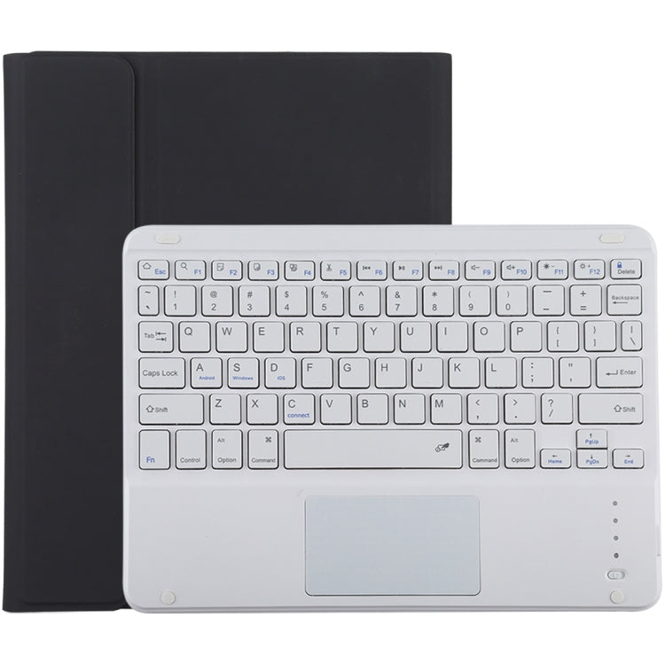 TG-102BC Detachable Bluetooth White Keyboard + Microfiber Leather Tablet Case for iPad 10.2 inch / iPad Air (2019), with Touch Pad & Pen Slot & Holder(Black) - For iPad Air by buy2fix | Online Shopping UK | buy2fix