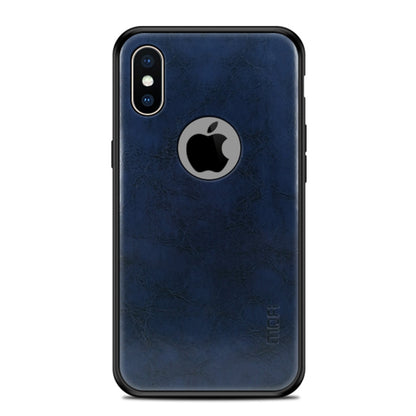 For iPhone X MOFI Shockproof PC+TPU+PU Leather Protective Back Case(Blue) - More iPhone Cases by MOFI | Online Shopping UK | buy2fix