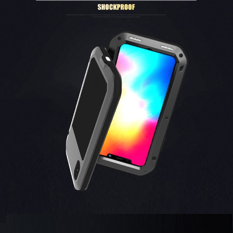 For iPhone XS Max LOVE MEI Powerful Dustproof Shockproof Anti-slip Metal + Silicone Combination Case(Black) - More iPhone Cases by LOVE MEI | Online Shopping UK | buy2fix