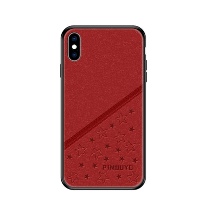 For iPhone X / XS PINWUYO Full Coverage Waterproof Shockproof PC+TPU+PU Case(Red) - More iPhone Cases by PINWUYO | Online Shopping UK | buy2fix