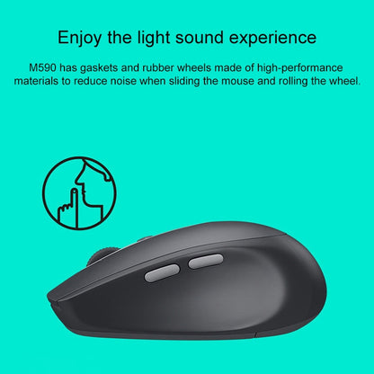 Logitech M590 Dual Mode Wireless Bluetooth Light Sound Mouse(Grey) - Wireless Mice by Logitech | Online Shopping UK | buy2fix