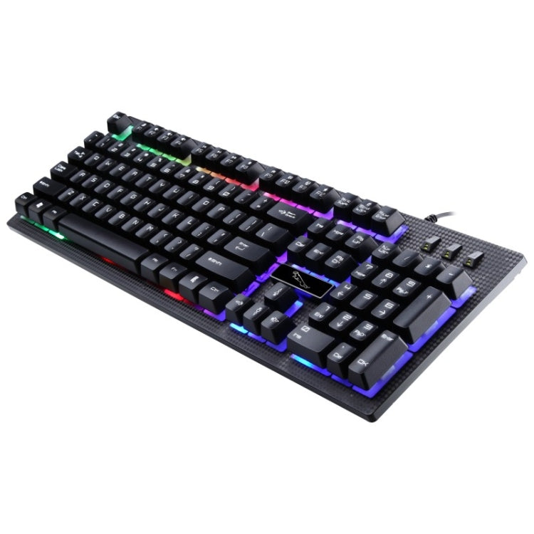 ZGB G20 1600 DPI Professional Wired Glowing Mechanical Feel Suspension Keyboard + Optical Mouse Kit for Laptop, PC(Black) - Wired Keyboard by buy2fix | Online Shopping UK | buy2fix