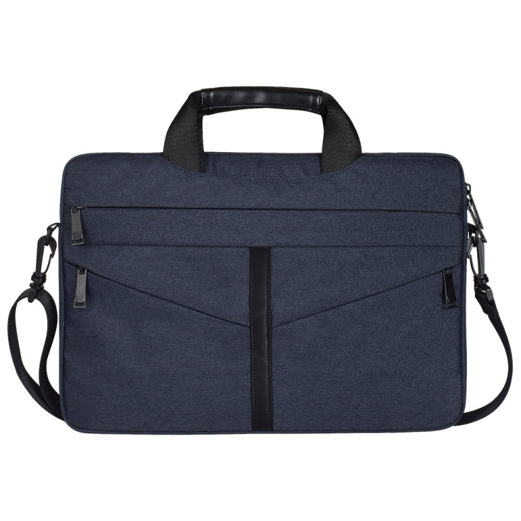 13.3 inch Breathable Wear-resistant Fashion Business Shoulder Handheld Zipper Laptop Bag with Shoulder Strap (Navy Blue) - 13.3 inch by buy2fix | Online Shopping UK | buy2fix