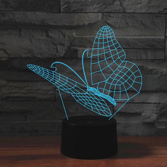 Butterfly Shape 3D Colorful LED Vision Light Table Lamp, Crack Remote Control Version - Novelty Lighting by buy2fix | Online Shopping UK | buy2fix