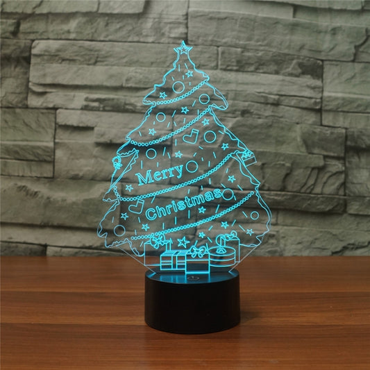 Christmas Tree Shape 3D Colorful LED Vision Light Table Lamp, 16 Colors Remote Control Version - Novelty Lighting by buy2fix | Online Shopping UK | buy2fix