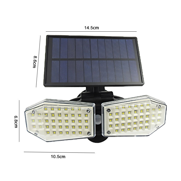 78 LEDs Home Lighting Integrated Courtyard Waterproof Double Heads Rotatable Solar Wall Light Street Light - Solar Lights by buy2fix | Online Shopping UK | buy2fix