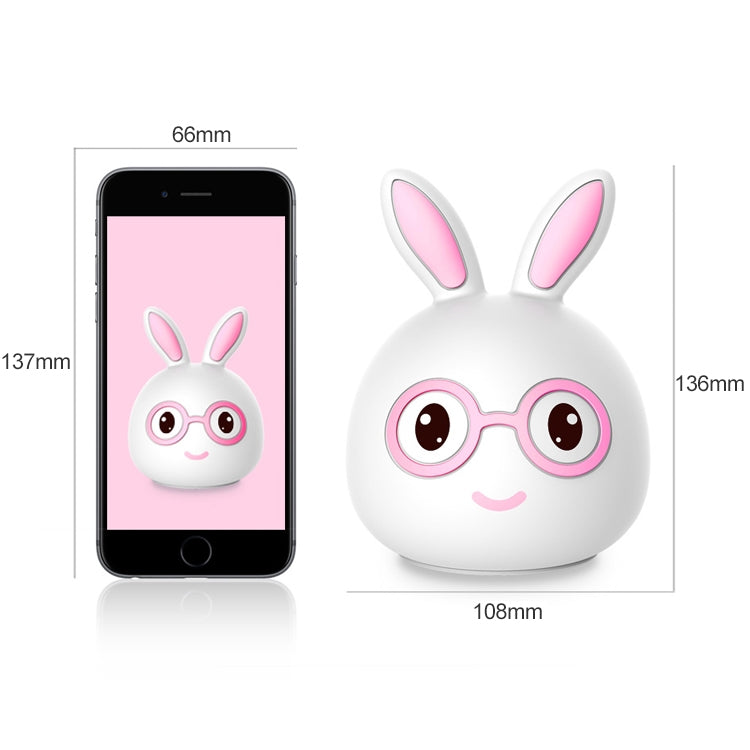 Happy Rabbit Creative Touch 3D LED Decorative Night Light, USB Charging Version (Pink) - Night Lights by buy2fix | Online Shopping UK | buy2fix