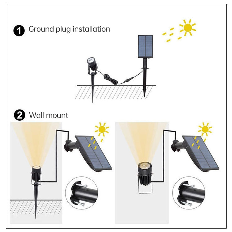 6W One for Two Solar Spotlight Outdoor IP65 Waterproof Light Control Induction Lawn Lamp, Luminous Flux: 300-400lm (Warm White) - Solar Lights by buy2fix | Online Shopping UK | buy2fix