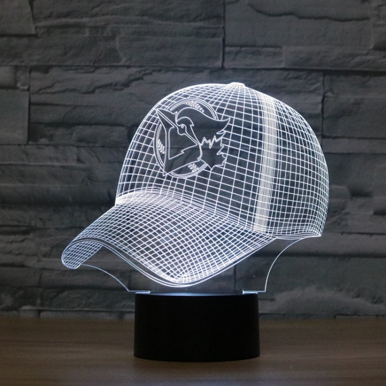Baseball Cap Shape 3D Colorful LED Vision Light Table Lamp, USB & Battery Version - Novelty Lighting by buy2fix | Online Shopping UK | buy2fix