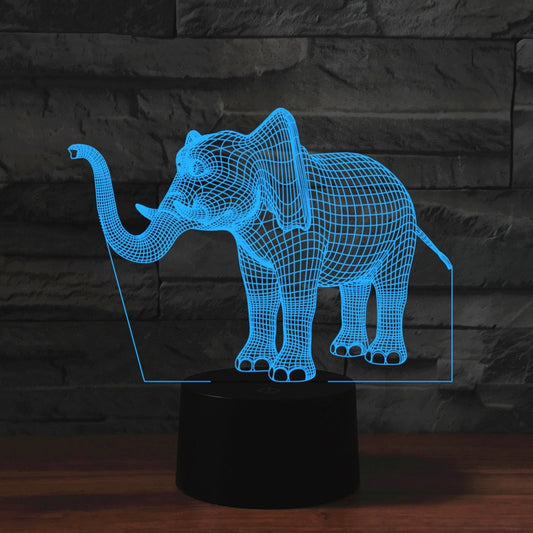 Elephant Shape 3D Colorful LED Vision Light Table Lamp, USB Touch Version - Novelty Lighting by buy2fix | Online Shopping UK | buy2fix