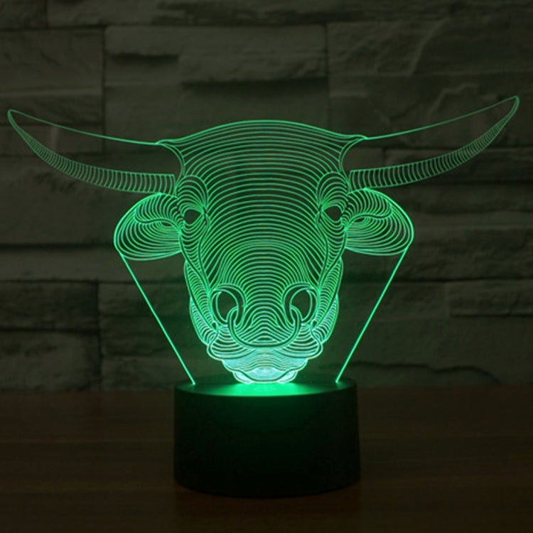 Cow Style 3D Touch Switch Control LED Light , 7 Colour Discoloration Creative Visual Stereo Lamp Desk Lamp Night Light - Novelty Lighting by buy2fix | Online Shopping UK | buy2fix