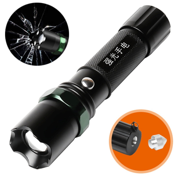 10W Aluminum Alloy Zoom LED Flashlight, Multi-function Light with Safety Hammer & 3-Modes - LED Flashlight by buy2fix | Online Shopping UK | buy2fix