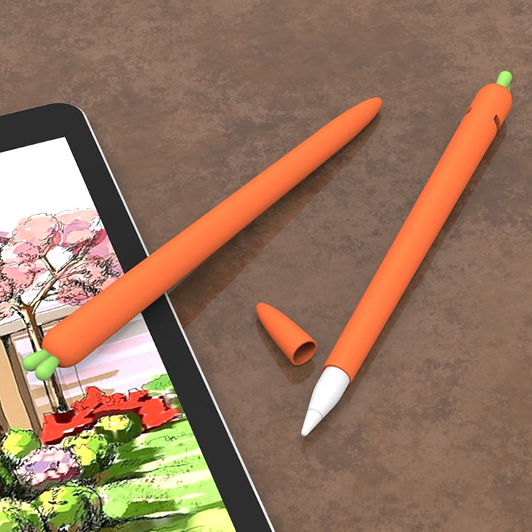 LOVE MEI For Apple Pencil 1 Carrot Shape Stylus Pen Silicone Protective Case Cover (Orange) - Pencil Accessories by LOVE MEI | Online Shopping UK | buy2fix