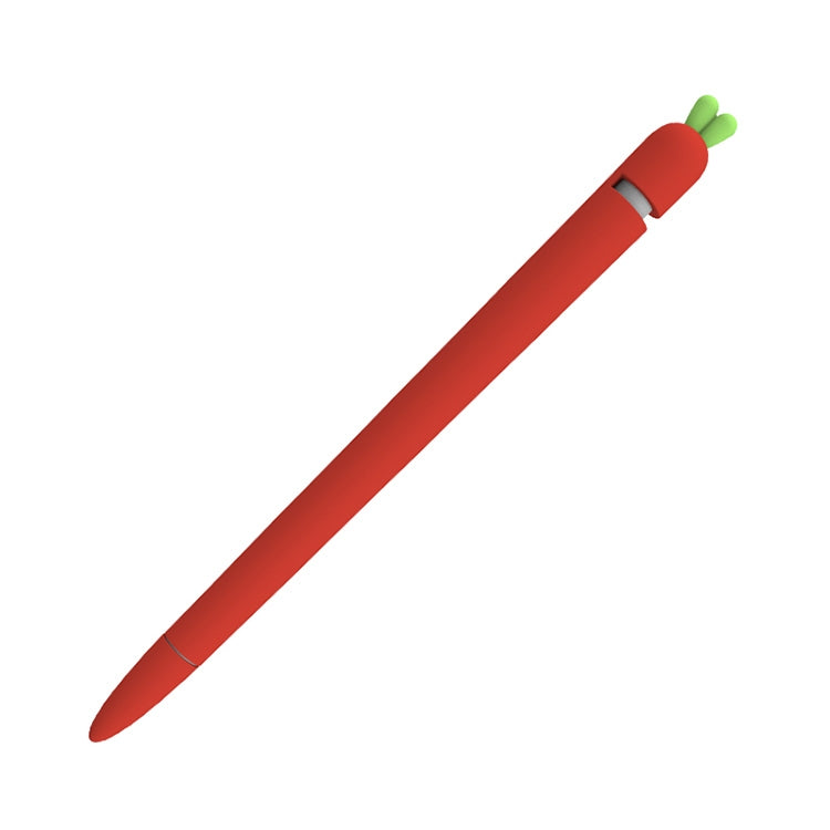 LOVE MEI For Apple Pencil 1 Carrot Shape Stylus Pen Silicone Protective Case Cover (Red) - Pencil Accessories by LOVE MEI | Online Shopping UK | buy2fix