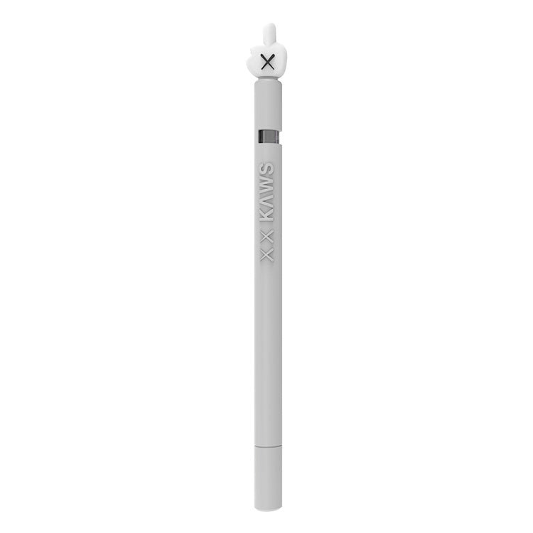 LOVE MEI For Apple Pencil 1 Middle Finger Shape Stylus Pen Silicone Protective Case Cover (Grey) - Pencil Accessories by LOVE MEI | Online Shopping UK | buy2fix