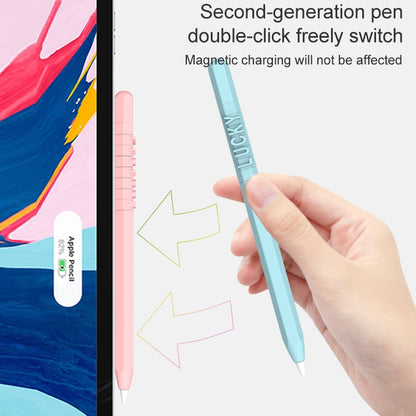 LOVE MEI For Apple Pencil 1 Number Letter Design Stylus Pen Silicone Protective Case Cover(Pink) - Pencil Accessories by LOVE MEI | Online Shopping UK | buy2fix