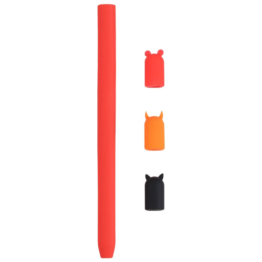 4 in 1 Stylus Pen Cartoon Animal Silicone Protective Case for Apple Pencil 1 (Red) - Pencil Accessories by buy2fix | Online Shopping UK | buy2fix