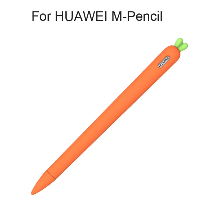 Cute Carrot Liquid Silicone Protective Cover with Pen Cap & Nib Cover for Huawei M-Pencil(Orange) - Pencil Accessories by buy2fix | Online Shopping UK | buy2fix