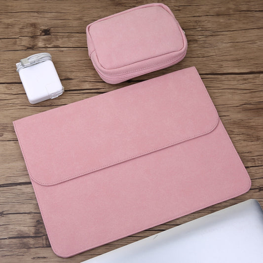 2 in 1 Horizontal Matte Leather Laptop Inner Bag + Power Bag for MacBook Air 11.6 inch A1465 (2012 - 2015) / A1370 (2010 - 2011)(Pink) - Protective Bags by buy2fix | Online Shopping UK | buy2fix