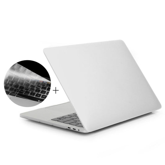 ENKAY Hat-Prince 2 in 1 Frosted Hard Shell Plastic Protective Case + Europe Version Ultra-thin TPU Keyboard Protector Cover for 2016 MacBook Pro 13.3 Inch with Touch Bar (A1706) (White) - MacBook Pro Cases by ENKAY | Online Shopping UK | buy2fix