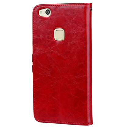 For Huawei P10 Lite Business Style Oil Wax Texture Horizontal Flip Leather Case with Holder & Card Slots & Wallet (Red) - Huawei Cases by buy2fix | Online Shopping UK | buy2fix