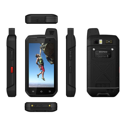 UNIWA B6000 PTT Walkie Talkie Rugged Phone, 2GB+16GB, IP68 Waterproof Dustproof Shockproof, 5000mAh Battery, 4.7 inch Android 9.0 MTK6762 Octa Core up to 2.0GHz, Network: 4G, NFC, OTG (Black) - UNIWA by UNIWA | Online Shopping UK | buy2fix