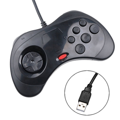 USB Computer Game Handle Controller for Sega Saturn(Black) - Accessories by buy2fix | Online Shopping UK | buy2fix