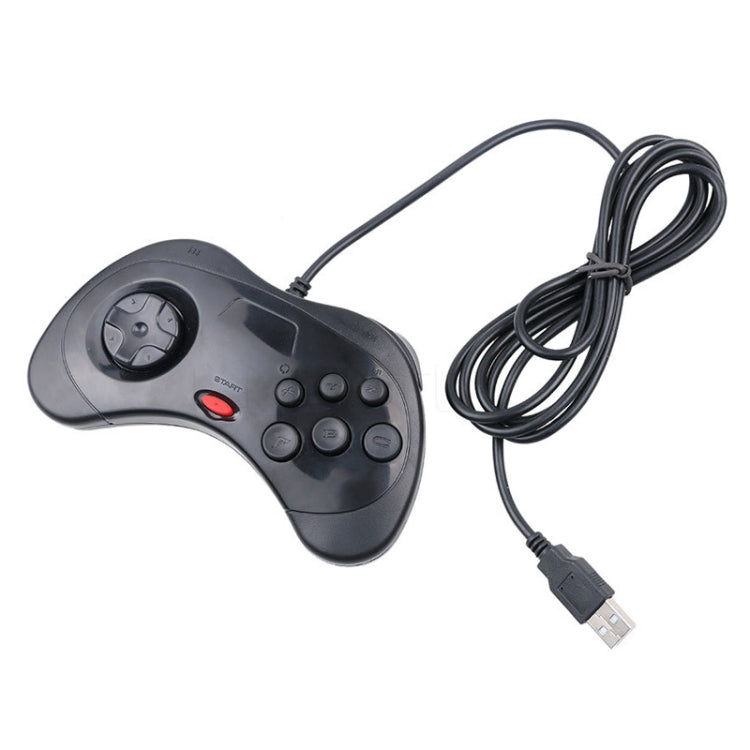 USB Computer Game Handle Controller for Sega Saturn(Black) - Accessories by buy2fix | Online Shopping UK | buy2fix