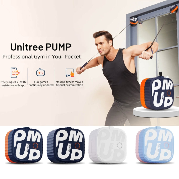Unitree Pump Portable Home Gym Pump 4.4-44lbs Adjustable Resistance Cable Machine(Blue Orange) - Fitness Equipments by buy2fix | Online Shopping UK | buy2fix