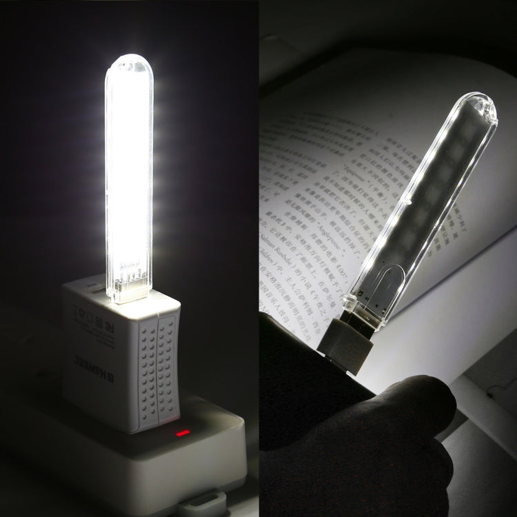 8LEDs 5V 200LM USB LED Book Light Portable Night Light, with Micro Adapter(White Light) - USB Light by buy2fix | Online Shopping UK | buy2fix