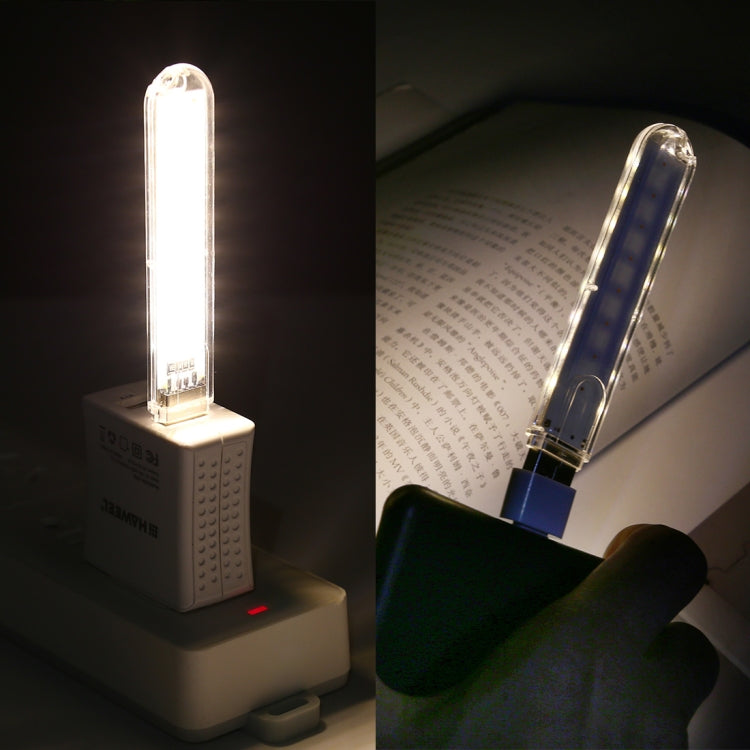 8LEDs 5V 200LM USB LED Book Light Portable Night Light, with Micro Adapter(Warm White) - USB Light by buy2fix | Online Shopping UK | buy2fix