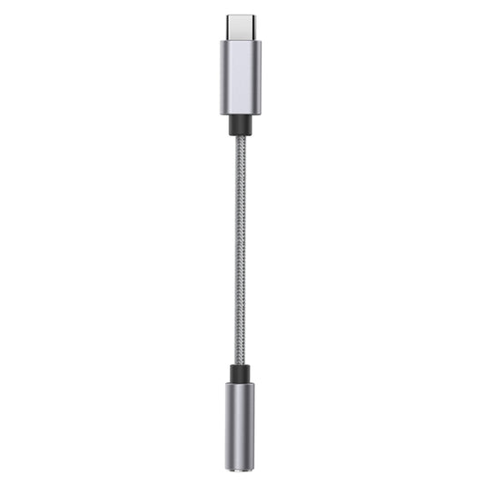TA11-R1 USB-C / Type-C Male to 3.5mm Audio Female TPE Braid Earphone Adapter (Grey) - Type-C Adapter by buy2fix | Online Shopping UK | buy2fix